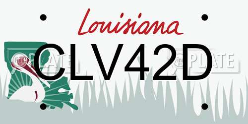 CLV42D Louisiana License Plate