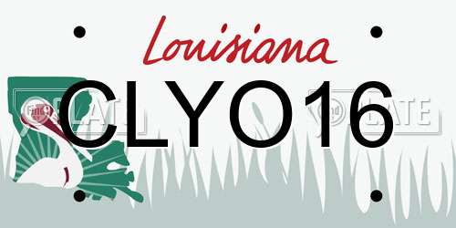 CLYO16 Louisiana License Plate