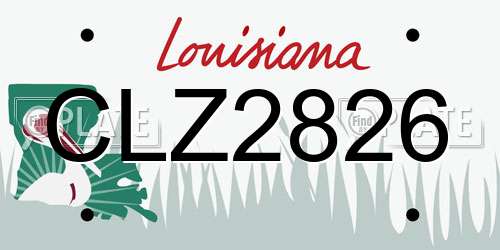 CLZ2826 Louisiana License Plate