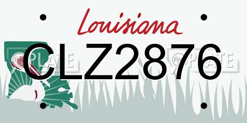 CLZ2876 Louisiana License Plate