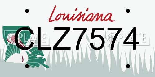 CLZ7574 Louisiana License Plate