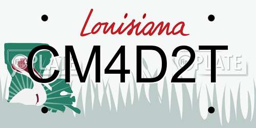 CM4D2T Louisiana License Plate