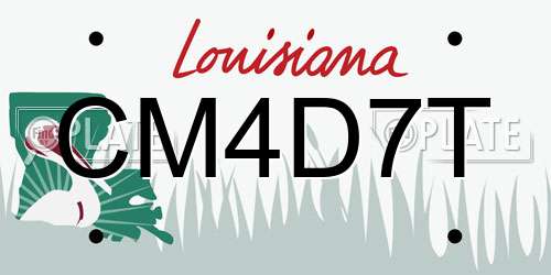 CM4D7T Louisiana License Plate