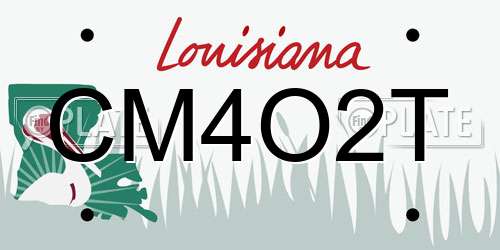 CM4O2T Louisiana License Plate