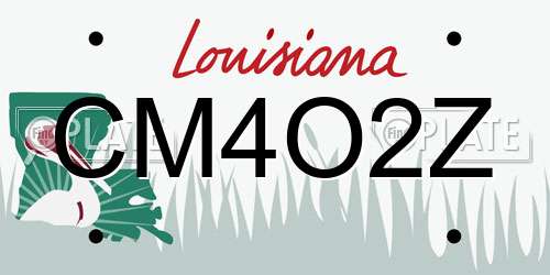 CM4O2Z Louisiana License Plate