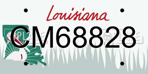 CM68828 Louisiana License Plate