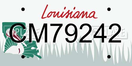 CM79242 Louisiana License Plate