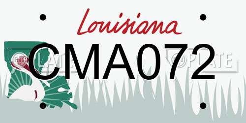 CMA072 Louisiana License Plate