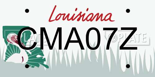 CMA07Z Louisiana License Plate