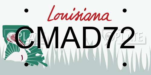 CMAD72 Louisiana License Plate