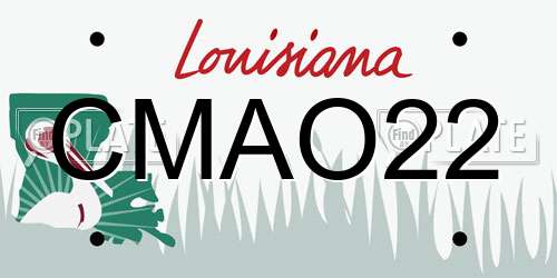 CMAO22 Louisiana License Plate