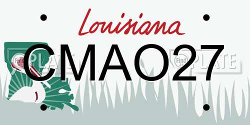 CMAO27 Louisiana License Plate