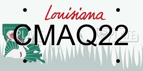 CMAQ22 Louisiana License Plate