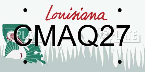 CMAQ27 Louisiana License Plate