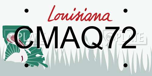 CMAQ72 Louisiana License Plate