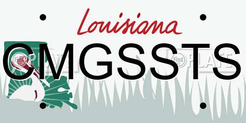 CMGSSTS Louisiana License Plate