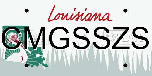 CMGSSZS Louisiana License Plate