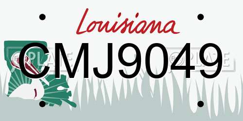 CMJ9049 Louisiana License Plate