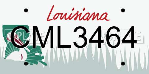 CML3464 Louisiana License Plate
