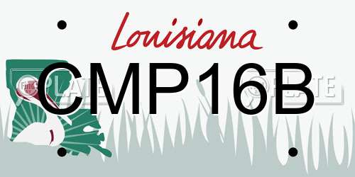 CMP16B Louisiana License Plate