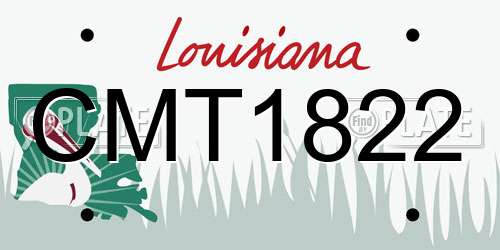 CMT1822 Louisiana License Plate