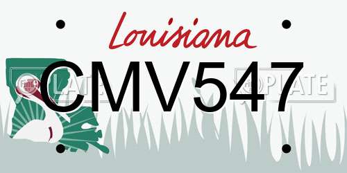CMV547 Louisiana License Plate