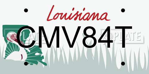 CMV84T Louisiana License Plate
