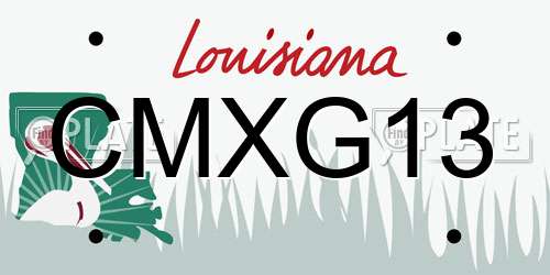 CMXG13 Louisiana License Plate