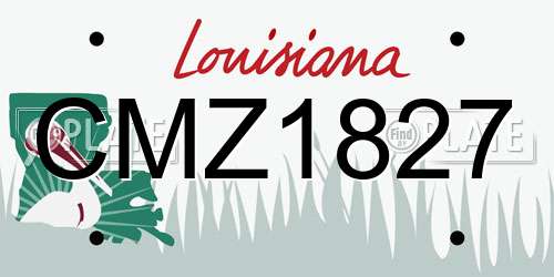 CMZ1827 Louisiana License Plate