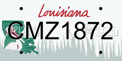 CMZ1872 Louisiana License Plate