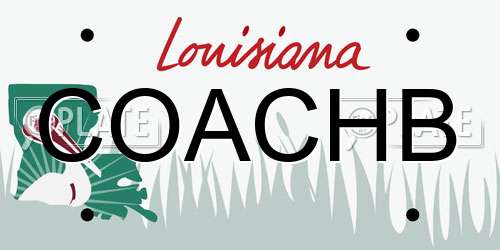 COACHB Louisiana License Plate