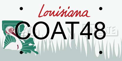 COAT48 Louisiana License Plate