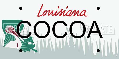 COCOA Louisiana License Plate