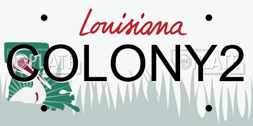 COLONY2 Louisiana License Plate