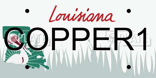 COPPER1 Louisiana License Plate