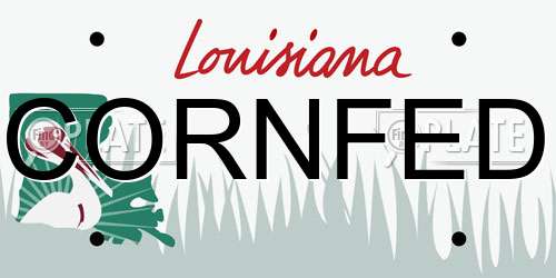 CORNFED Louisiana License Plate