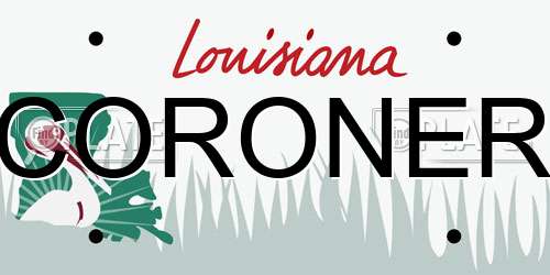 CORONER Louisiana License Plate