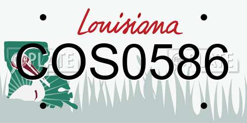 COS0586 Louisiana License Plate