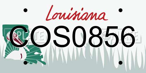 COS0856 Louisiana License Plate