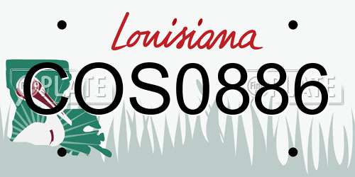 COS0886 Louisiana License Plate