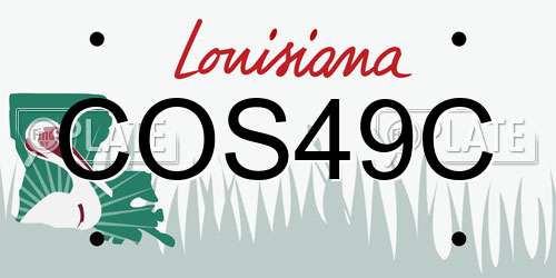 COS49C Louisiana License Plate