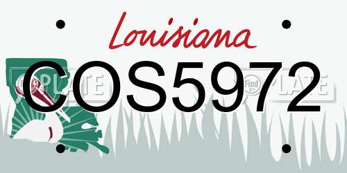 COS5972 Louisiana License Plate