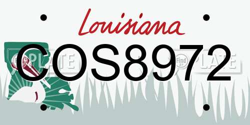COS8972 Louisiana License Plate