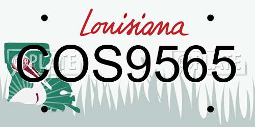 COS9565 Louisiana License Plate