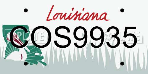 COS9935 Louisiana License Plate