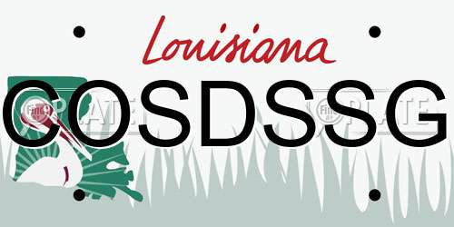 COSDSSG Louisiana License Plate