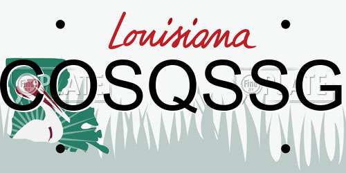 COSQSSG Louisiana License Plate