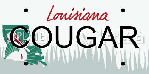 COUGAR Louisiana License Plate