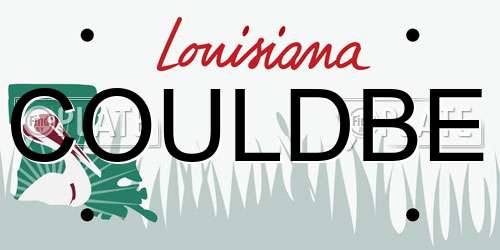 COULDBE Louisiana License Plate
