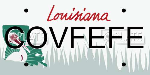 COVFEFE Louisiana License Plate